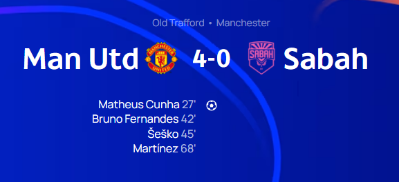 Manchester United vs Sabah